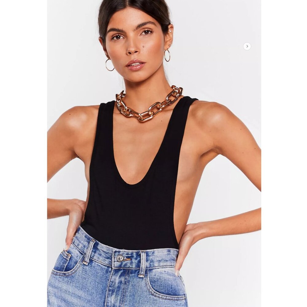 Nasty Gal Gimme the Scoop Bodysuit Sz 4 NWT